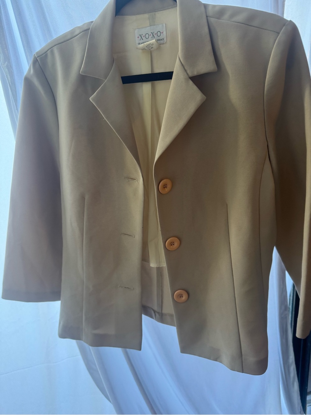 XOXO Women's Tan Short Blazer Jacket